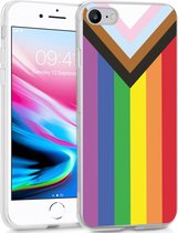 iMoshion Hoesje Geschikt voor iPhone SE (2022) / SE (2020) / 8 / 7 Hoesje Siliconen - iMoshion Design hoesje - Meerkleurig / Rainbow Flag