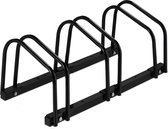 Cheqo® Fietsenrek Metaal Fietsenstalling Voor 3 Fietsen Fietsrek Rek Fietsenstandaard Vloer Muurmontage 100 Cm Zwart Inclusief Ebook 1888164805