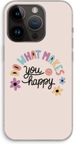 Case Company® - Hoesje geschikt voor iPhone 14 Pro hoesje - Happy days - Soft Cover Telefoonhoesje - Bescherming aan alle Kanten en Schermrand