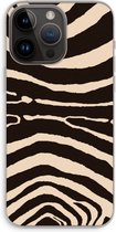 Case Company® - Hoesje geschikt voor iPhone 14 Pro Max hoesje - Arizona Zebra - Soft Cover Telefoonhoesje - Bescherming aan alle Kanten en Schermrand