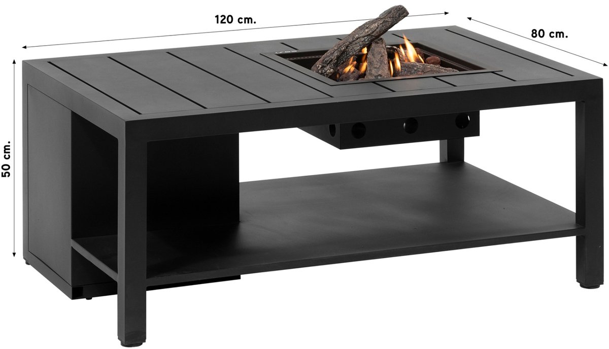 Cosi Cosiflow Straight - Fire Table 120 x 80 cm - Anthracite