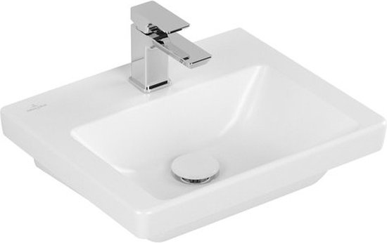 Villeroy & Boch Subway 3.0 fontein 45x37x14.5cm voor fonteinonderkast met 1 kraangat zonder overloopgat Stone Wit Ceramic+