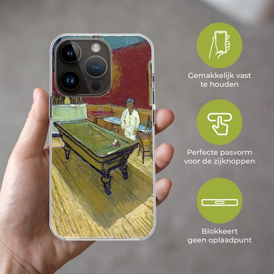 Telefoonhoesje Geschikt voor Apple Iphone 14 Pro hoesje - Het Nachtcafé - Vincent van Gogh - Siliconen Telefoonhoesje Telefoonhoesje