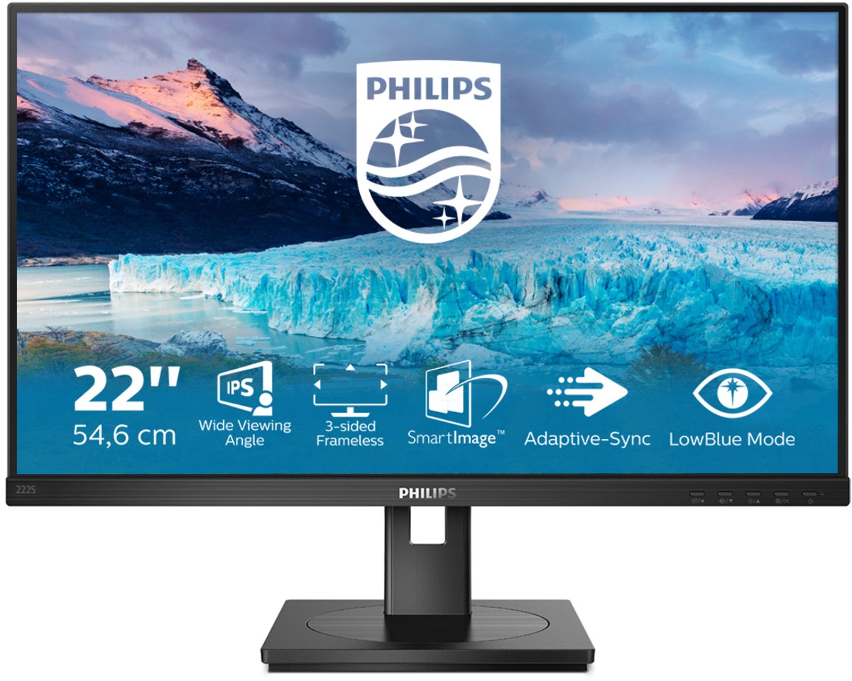 Philips S Line 222S1AE/00 computer monitor 54,6 cm (21.5") 1920 x 1080 Pixels Full HD LCD Zwart