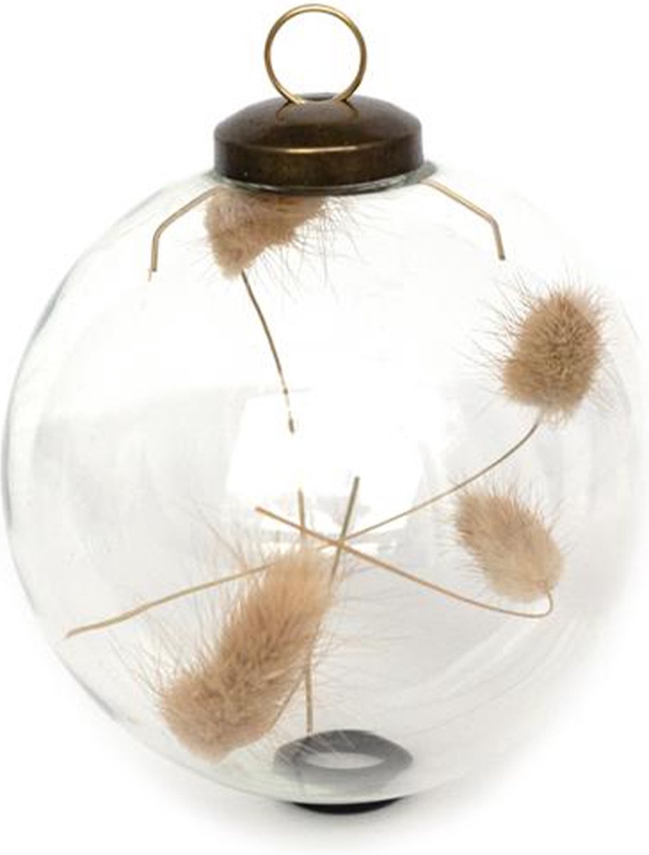 Leeff Kerstbal met pluim - Kerstballen - glas - Ø 9 centimeter