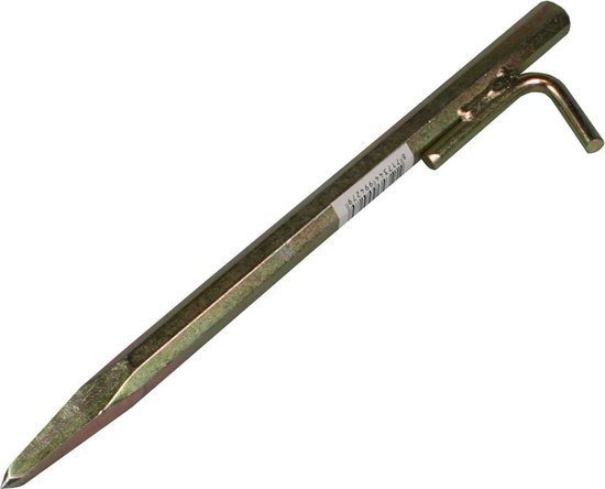 Set van 2x stuks grondpennen/tentharingen goud staal met haak 30 cm - Rotspen - Spijkerharing van TekDeals — afbeelding 2