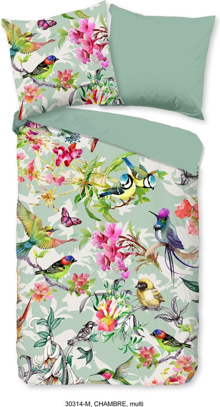 Pure Dekbedovertrek "bloemen en vogels" - Multi - (240x200/220 cm) - Microfiber