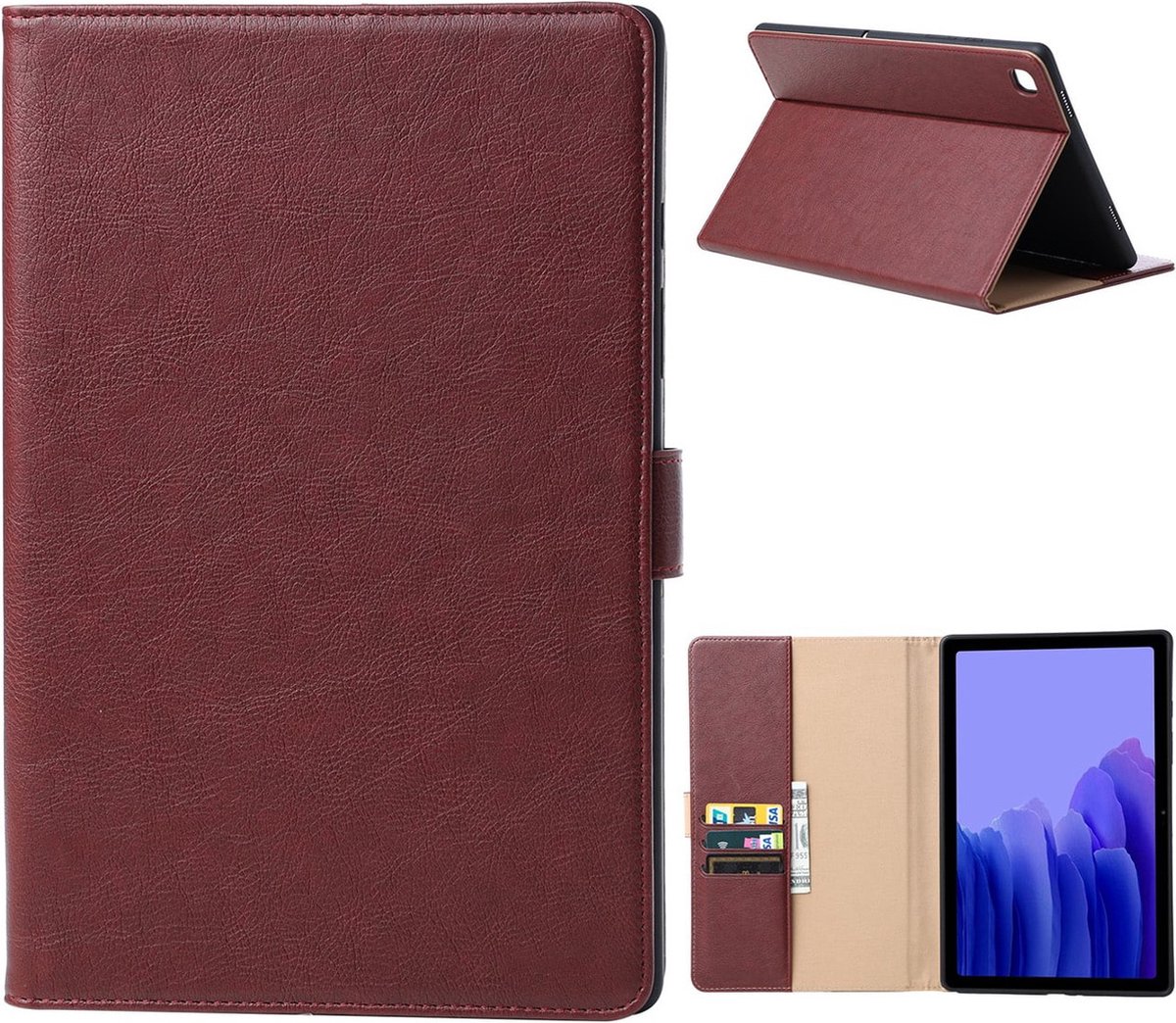 Fonu Premium Leren Boekmodel hoes Geschikt Voor Geschikt Voor Samsung Tab A7 - 10.5 inch - Rood