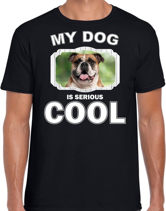 Britse bulldog honden t-shirt my dog is serious cool zwart - heren - Britse bulldogs liefhebber cadeau shirt XL
