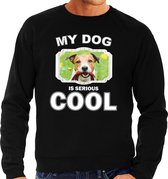 Jack russel honden trui / sweater my dog is serious cool zwart - heren - Jack russel terriers liefhebber cadeau sweaters L
