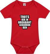 Trots dek in Broabant geborruh ben tekst baby rompertje rood jongens en meisjes - Kraamcadeau - Brabant geboren cadeau 68