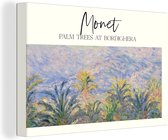 Canvas - Canvas schilderij - Monet - Palmboom - Kunst - Oude meesters - Natuur - Wanddecoratie - Canvas schildersdoek - 120x80 cm