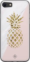 Casimoda® hoesje - Geschikt voor iPhone SE (2020) - Ananas - Siliconen/TPU telefoonhoesje - Backcover - Ananas - Roze