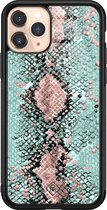 Casimoda® hoesje - Geschikt voor iPhone 11 Pro - Baby Snake - Luxe Hard Case Zwart - Backcover telefoonhoesje - Mint