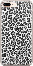 Casimoda® hoesje - Geschikt voor iPhone 8 Plus - Luipaard Grijs - Siliconen/TPU telefoonhoesje - Backcover - Luipaardprint - Grijs