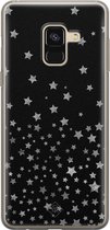 Casimoda® hoesje - Geschikt voor Samsung A8 (2018) - Falling Stars - Backcover - Siliconen/TPU - Zwart