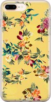 Casimoda® hoesje - Geschikt voor iPhone 8 Plus - Floral Days - Siliconen/TPU telefoonhoesje - Backcover - Bloemen - Geel