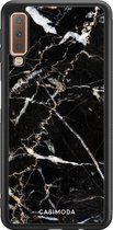 Casimoda® hoesje - Geschikt voor Samsung Galaxy A7 (2018) - Marmer Zwart - Zwart TPU Backcover - Marmer - Zwart