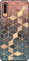 Casimoda® hoesje - Geschikt voor Samsung Galaxy A50 - Cubes Art - Zwart TPU Backcover - Geometrisch patroon - Rood