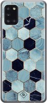 Casimoda® hoesje - Geschikt voor Samsung A31 - Blue Cubes - Backcover - Siliconen/TPU - Blauw