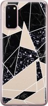 Casimoda® hoesje - Geschikt voor Samsung S20 - Abstract Painted - Backcover - Siliconen/TPU - Bruin/beige
