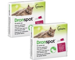 Dronspot Spot On Ontwormingsmiddel voor grote katten (5-8 kg) 2x2 pipetten