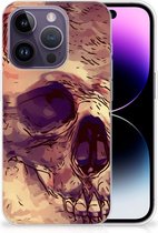 Silicone Back Case Geschikt voor iPhone 14 Pro GSM Hoesje Skullhead