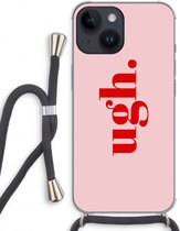 Case Company® - Hoesje met koord geschikt voor iPhone 14 hoesje met Koord - Ugh - Telefoonhoesje met Zwart Koord - Extra Bescherming aan alle Kanten en Over de Schermrand
