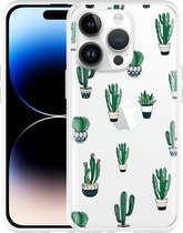 Geschikt voor Apple iPhone 14 Pro Hoesje Cactus - Designed by Cazy