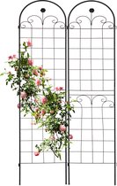 Relaxdays plantenklimrek - set van 2 - klimrek voor planten - 180 x 50 cm - ijzer - zwart