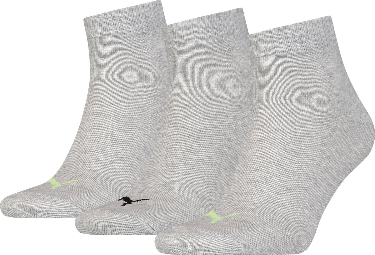 Puma Quarter Sokken Plain 3-pack Light Combo Grijs