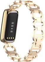 Bracelet en acier inoxydable en forme de chaîne (champagne), adapté à Fitbit Luxe