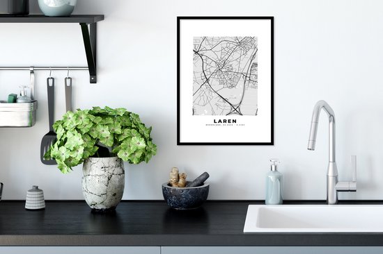 Cadre photo avec affiche - Carte - Carte - Laren - Plan de la ville - 30x40 cm - Cadre pour affiche