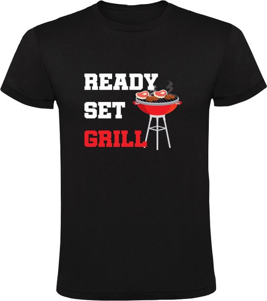 T-shirt homme prêt à l'emploi | BBQ | viande | Steak de bœuf | cuisines | Manger | chef | Noir