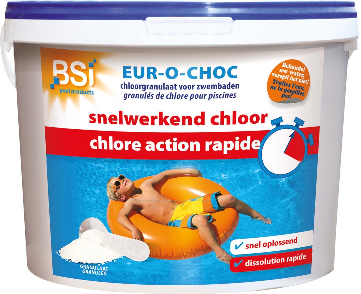 BSI EurOChoc Snelwerkend chloor Zwembad Spa Granulaat poeder voor zwembaden...