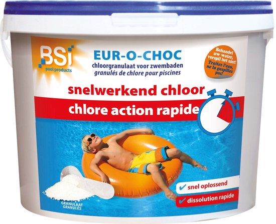 BSI - Eur-O-Choc Snelwerkend chloor - Zwembad - Spa - Granulaat poeder