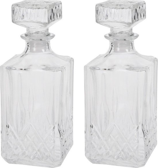 Whisky Karaf 5-delige niet-lood whisky karaf set met 4 glazen - bourbon karaf set