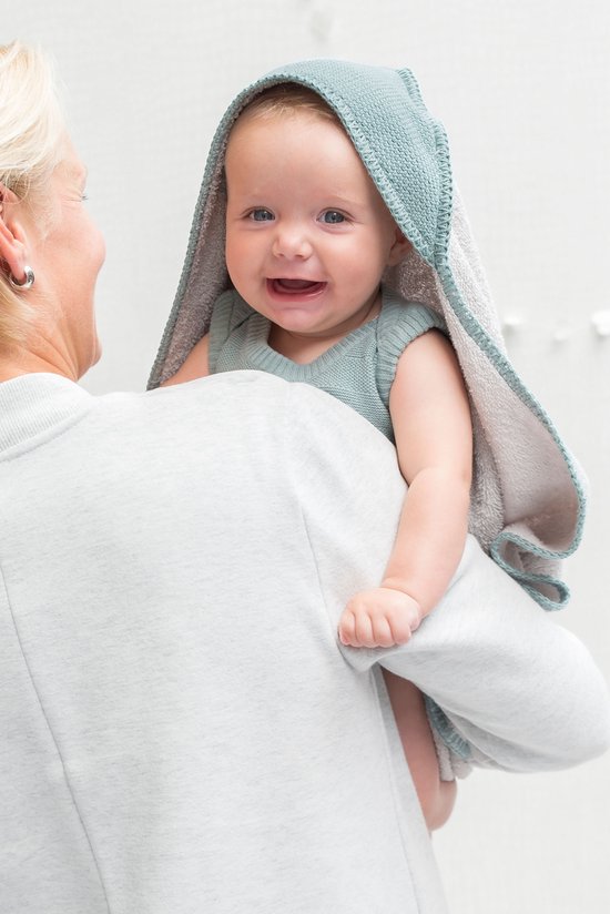 Baby's Only Baby badcape - Omslagdoek - Handdoek met capuchon Classic - Blush - 75x85 cm - Badstof van Baby's Only — afbeelding 4
