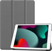 Hoesje Geschikt voor iPad 10.2 2020 Hoes Case Tablet Hoesje Tri-fold - Hoes Geschikt voor iPad 8 Hoesje Hard Cover Bookcase Hoes - Grijs