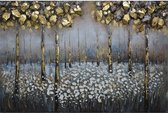 Schilderij - Wanddecoratie - Metalen - Bloemenveld - Decoratie - Woonaccessoires - 70x140x5 cm