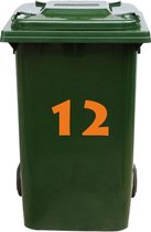 Kliko Sticker / Vuilnisbak Sticker - Nummer 12 - 14,7 x 25 - Oranje