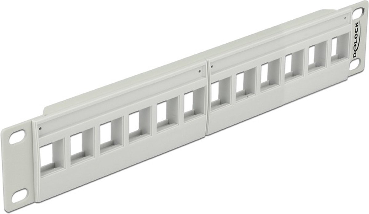 10'' Patch Panel voor 12 Keystone modules / grijs