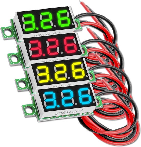 Foto: Azdelivery 0 28 inch mini digitale voltmeter met 7 segmenten led display 2 5v 30v voltage display voltage meetmodule 4 kleuren display compatibel met arduino inclusief e book 1