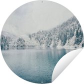 Garden Circle Hiver - Water - Neige - 120x120 cm - Affiche de jardin ronde - Extérieur XXL / Groot format !