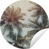 Tuincirkel Palmboom - Zomer - Tropisch - 120x120 cm - Ronde Tuinposter - Buiten XXL / Groot formaat!