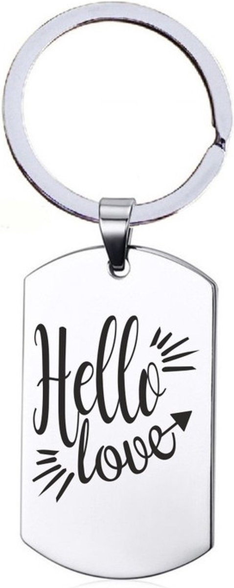Sleutelhanger RVS - Hello Love