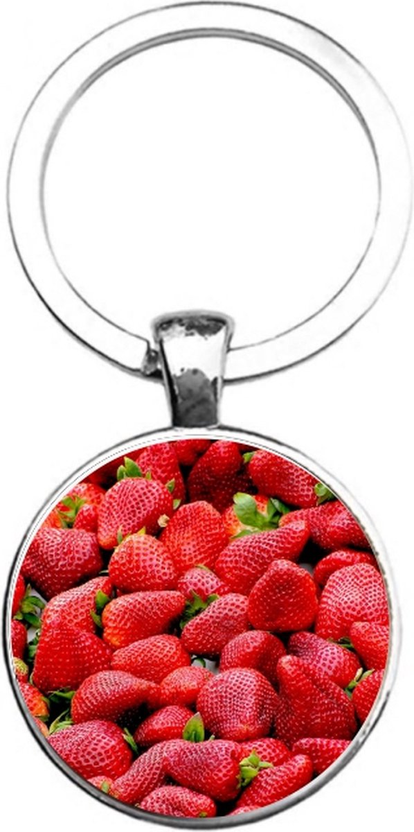 Sleutelhanger Glas - Aardbeien