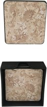 Baroque - Onderzetter - Onderzetters vierkant 11 cm Bloemen - 11.5x11.5x4 - PU Leather