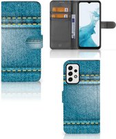 Wallet Book Case Samsung Galaxy A23 Telefoon Hoesje Jeans