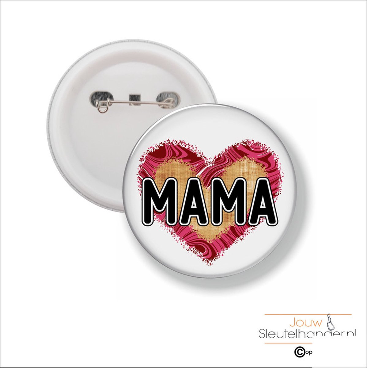 Button Met Speld 58 MM - Mama